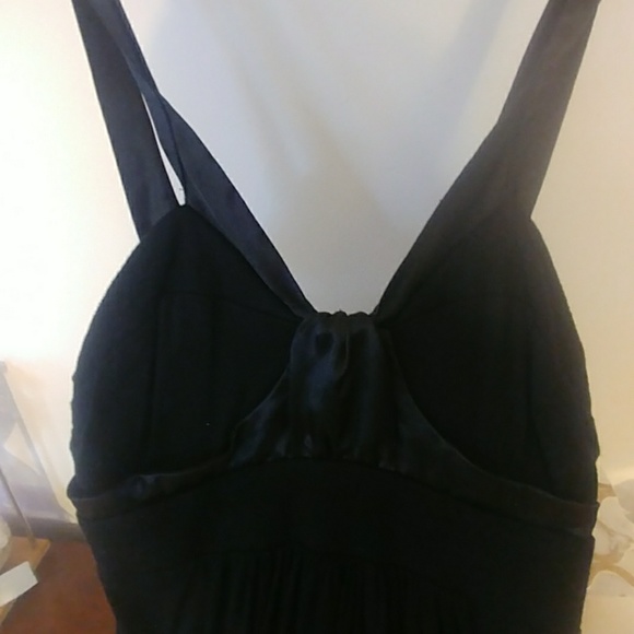 Black jersey cocktail dress with satin accent - Sm - Picture 2 of 4